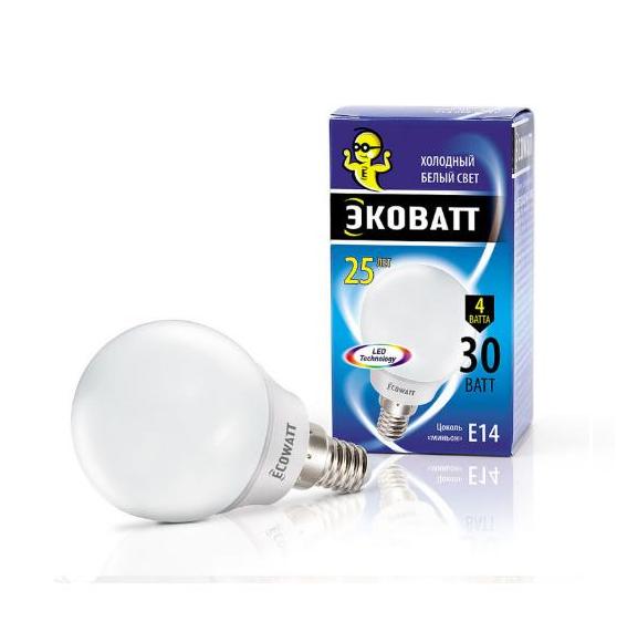 Свет.ECOWATT A50 230B 4W/30/4000 E14