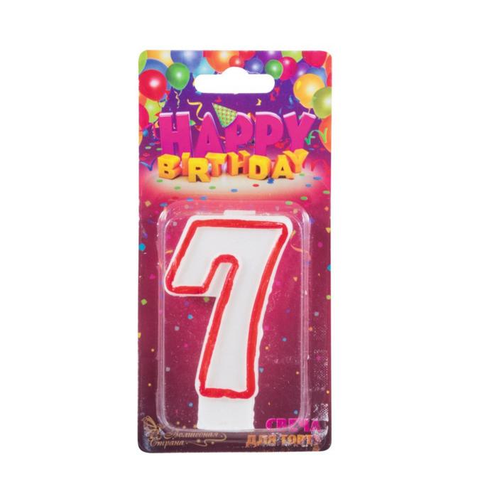 Свеча для торта цифра "7" 12шт