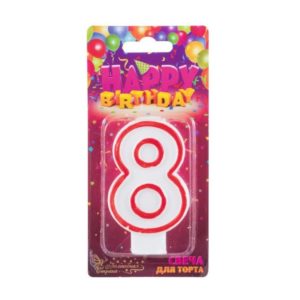 Свеча для торта цифра "8" 12шт