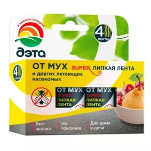ДЭТА липкая лента для мух 4шт в упаковке