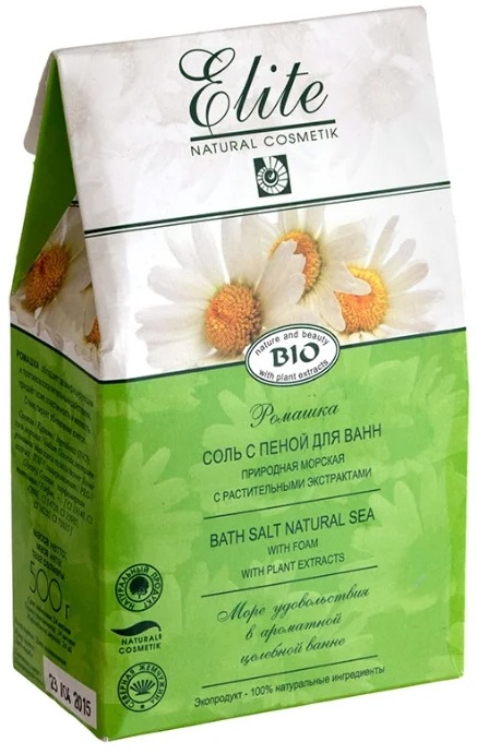 ELITE NATURAL соль с пеной для ванн 500гр ромашка