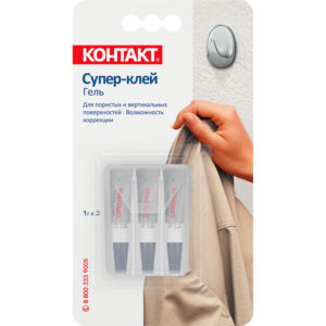 Контакт супер клей гель в шоу боксе 1г*3шт