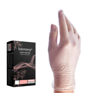 Перчатки виниловые BENOVY 50 пар S-размер