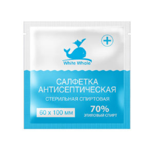 White Whale медицинские спиртовые 60мм*100мм упаковка 400шт Антибактериальные