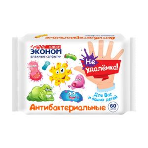 Влажная салфетка SMART Эконом антибактериальная детская 60шт НЕ Удалёнка Авангард