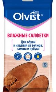 Влажные салфетки для обуви из замши и велюра 15шт OLVIST