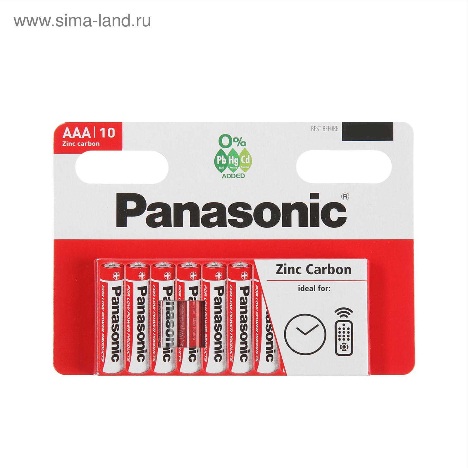 Элемент питания Panasonic ZINC CARBON R03 BL 10