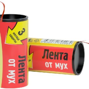 Лента от мух 3 месяца защиты 100шт в коробке