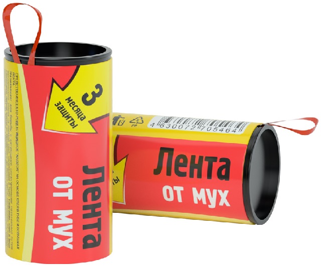 Лента от мух 3 месяца защиты 100шт в коробке