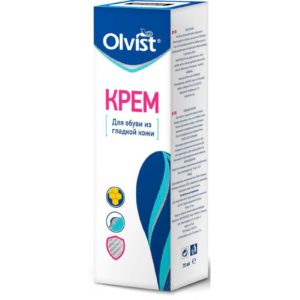 OLVIST крем для обуви с губкой белый 75 мл