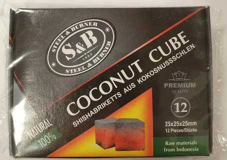 Уголь для кальяна S&B 12 кубиков 25*25*25
