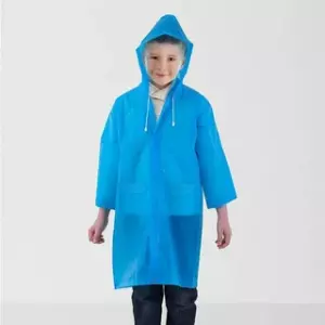 Дождевик детский 7-8лет ПВХ голубой RAIN08