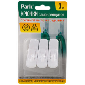 Крючки самоклеящиеся ABS 6*2см 3шт арт8083
