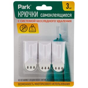 Крючки самоклеящиеся ABS 2,5*4,5см 3шт арт8079