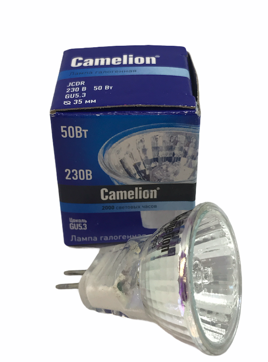 Лампа галогеновая CAMELION 50W 230V GU 5.3