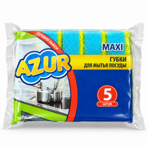 Губки для посуды МАКСИ AZUR 5шт